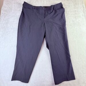 Lane Bryant Womens Navy Blue Petite Dress Pants Size 22P Stretch Straight Leg